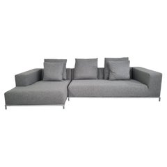 B&B Italia George L-Shaped Sectional in Mid-Grey Lambswool