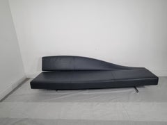 B&B ItJean-Marie Massaud for Cassina Aspen Chaise in Dark Charcoal Leather