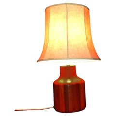 1960s Danish Mid-Century Teak Table Lamp with Cased Glass Shade