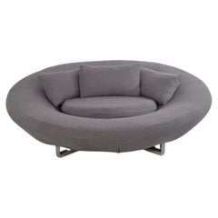 De Sede DS-152 Oval Lounge Sofa in Luxurious Grey Bouclé Fabric