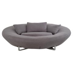 De Sede DS-152 Oval Lounge Sofa in Luxurious Grey Bouclé Fabric