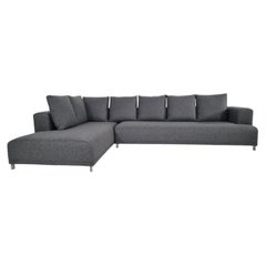 Canapé Ligne Roset Opium Grande L/R en laine grise luxueuse