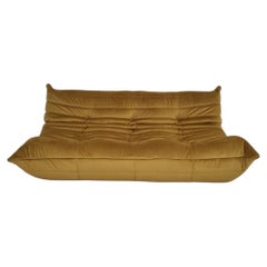 Ligne Roset Togo 3-Seater Sofa in Rich Bronze Gold Velvet