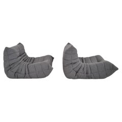 Ligne Roset Togo Pair of Chairs in Luxurious Grey Wool