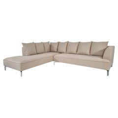 Ligne Roset Annaba L-Shaped Sofa in Sumptuous Cream Cotton Fabric
