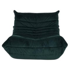 Ligne Roset Togo Lounge Chair in Rich Deep Green Velvet