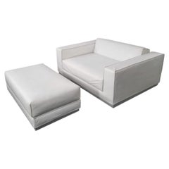 Modernes Tacchini-Designer-Schlafsofa aus Bianco-Leder