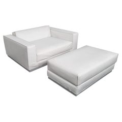Modernes Tacchini-Designer-Schlafsofa aus Bianco-Leder