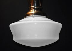 Large 1930s Art Deco Opaline Glass Skyscraper Pendant Light