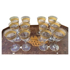 Set di 6 bicchieri da porto in cristallo Baccarat Colorado con finiture in oro 22 carati, Francia