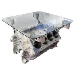 Rolls-Royce & Bentley V8 Engine Block Coffee Table, Bespoke Automotive Art