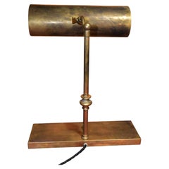 French Art Deco Brass Twin-Light Banker's Desk Lamp, circa 1930