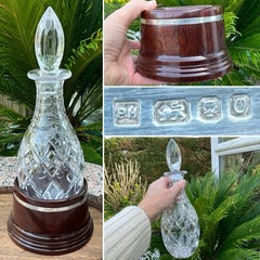 Carafe « Hogget » en cristal taillé et argent massif de Royal Doulton, Piers Hart, 1988