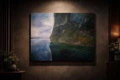 Large Contemporary Textured Abstract Coastal Seascape Painting on Canvas