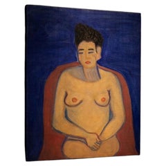 Bella Hildyard “Florencia Blue Study II” Nude Oil Painting, 2011