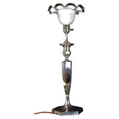 Hawksworth Eyre & Co. Silver-Plated Newel Post Lamp, England, circa 1920