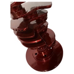 V8 Engine Crankshaft Coffee or Side Table in Candy Red Chrome