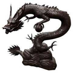 Large Bronze Chinese Dragon Water Feature Sculpture