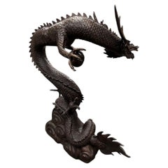 Large Bronze Chinese Dragon Water Feature Sculpture