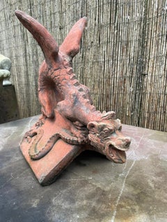 Gothic Dragon Terracotta Stone Roof Ridge Finial Garden Ornament