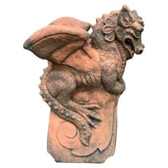 British St George’s Dragon Stone Roof Ridge Tile Finial Garden Ornament