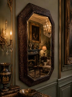 Victorian Carved Giltwood Wall Mirror with Original Foxed Glass, 19th Century