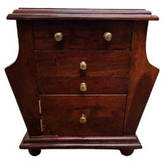 Vintage Mahogany Sewing & Needlework Cabinet with Drawers and Side Compartments
