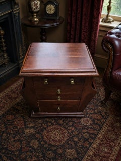 Vintage Mahogany Sewing & Needlework Cabinet with Drawers and Side Compartments