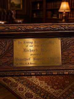 Antique Carved Oak Refectory Table, Beauchief Baptist Church Memorial, 1936