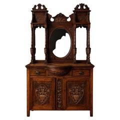 Monumental Victorian Inlaid Mahogany Mirrored Sideboard Dresser, circa 1890