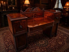 William IV Mahogany Twin Pedestal Sideboard with Carved Back, England, ca. 1837