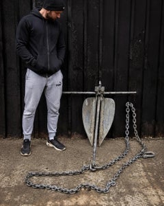 WWII U.S. Navy 1944 Folding Marine Anchor with Original Chain & Shackle