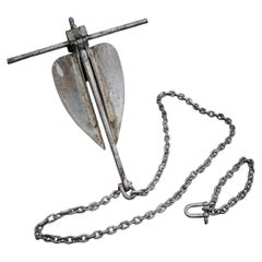 WWII U.S. Navy 1944 Folding Marine Anchor with Original Chain & Shackle
