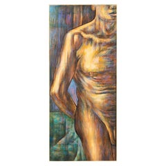 Joseph Smedley Modernist Male Nude Figurative Painting, 20th Century