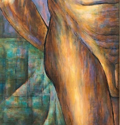 Joseph Smedley Modernist Male Nude Figurative Painting, 20th Century
