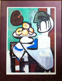Pablo Picasso Bust, Bowl and Palette Framed Cubist Art Print, 20th Century
