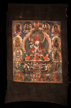 17th Century Himalayan Buddhist Thangka of a Tantric Deity