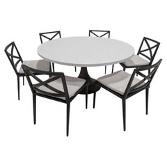 Set of Six JANUS et Cie Azimuth Cross Side Chairs by Michael Vanderbyl