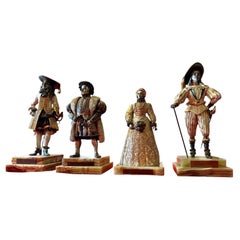 Birmingham Mint British Monarchs Bronze Figures by Anna Danesin, Set of 4