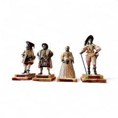 Birmingham Mint British Monarchs Bronze Figures by Anna Danesin, Set of 4
