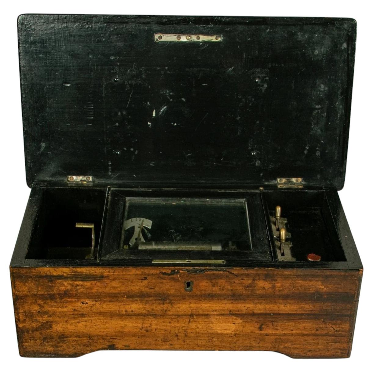 Antique Swiss Four-Air Mandoline Music Box with Zither Attachment, circa 1890 For Sale