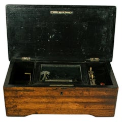 Antique Swiss Four-Air Mandoline Music Box with Zither Attachment, circa 1890