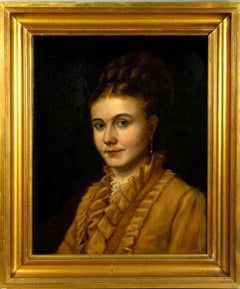 Attr to William Henry Gore, Portrait of Alice Gore, Victorian Oil on Canvas