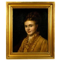 Attr to William Henry Gore, Portrait of Alice Gore, Victorian Oil on Canvas