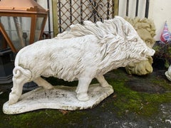 Large Cast Stone Wild Boar Garden Outdoor Sculpture Statue
