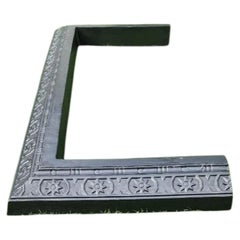 Antique Cast Iron Fireplace Fender with Repeating Floral Rosette Design