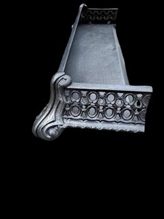 Victorian Cast Iron Pierced Fireplace Fender with Hearth Tray, circa 1890