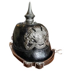 Casque bavarois de type « Pickelhaube » M1895, attribué au 3e régiment de chasseurs