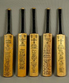 Vintage Gray-Nicolls Miniature Cricket Bats & Ball Collection, Signed