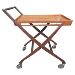 Mid Century Svend Aage Madsen Danish Modern Folding Bar Cart, circa 1960